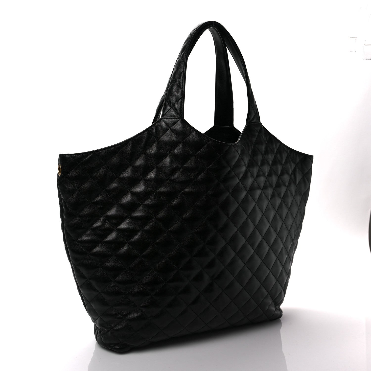 Saint Laurent Lambskin Quilted Maxi Icare Shopping Tote Black 4 of 10