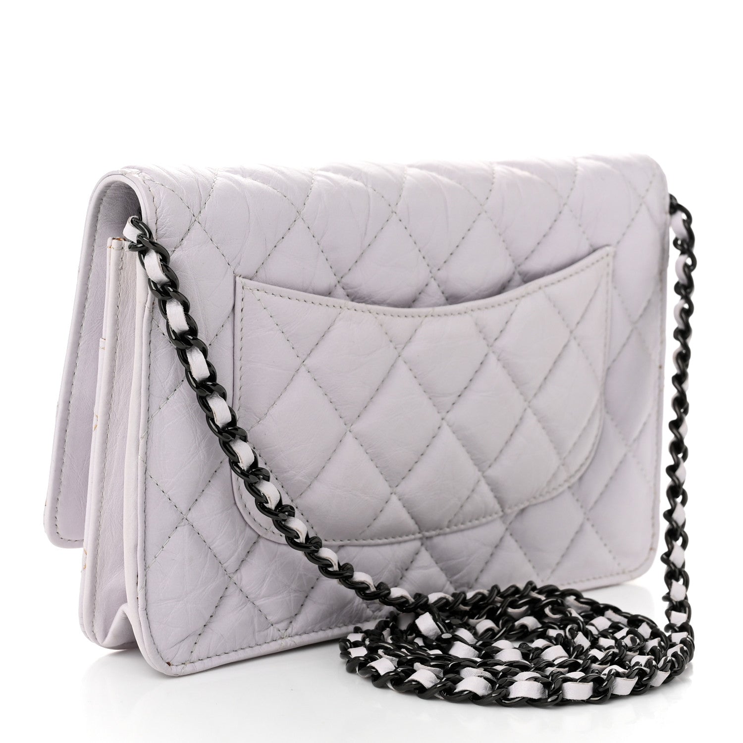Chanel Aged Calfskin Quilted Reissue Wallet On Chain WOC White 3 of 12