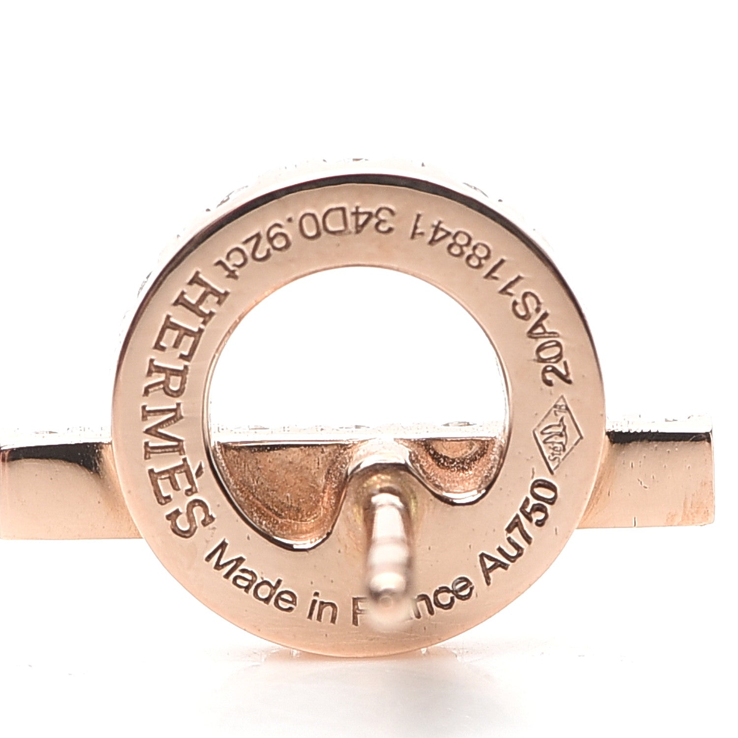 Hermes 18K Rose Gold Diamond Finesse Earrings 4 of 5