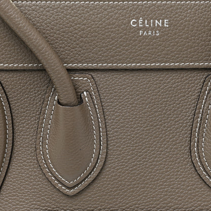 Celine Drummed Calfskin Micro Luggage Souris 8 of 17