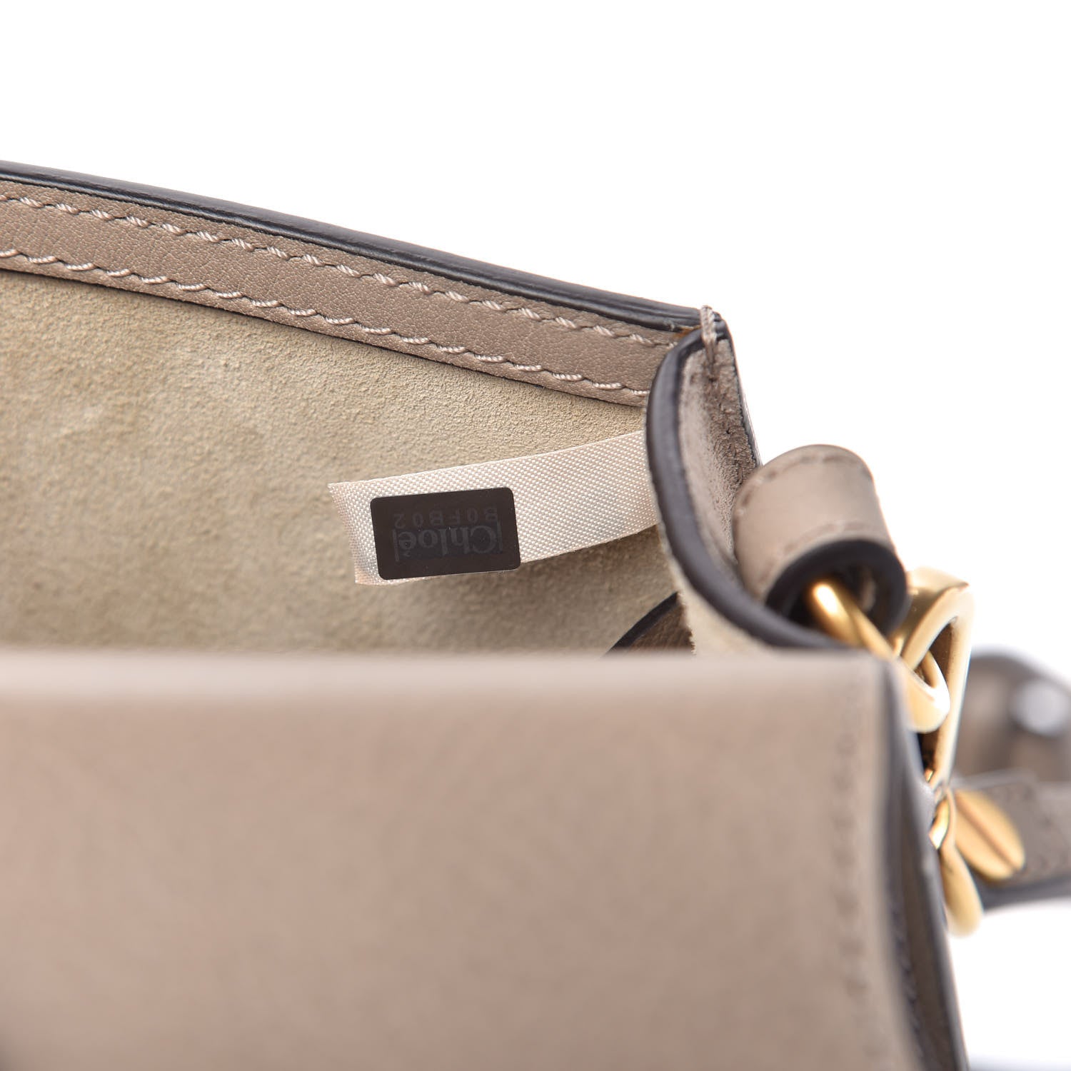 Chloe Calfskin Suede Small Nile Bracelet Bag Motty Grey 9 of 10