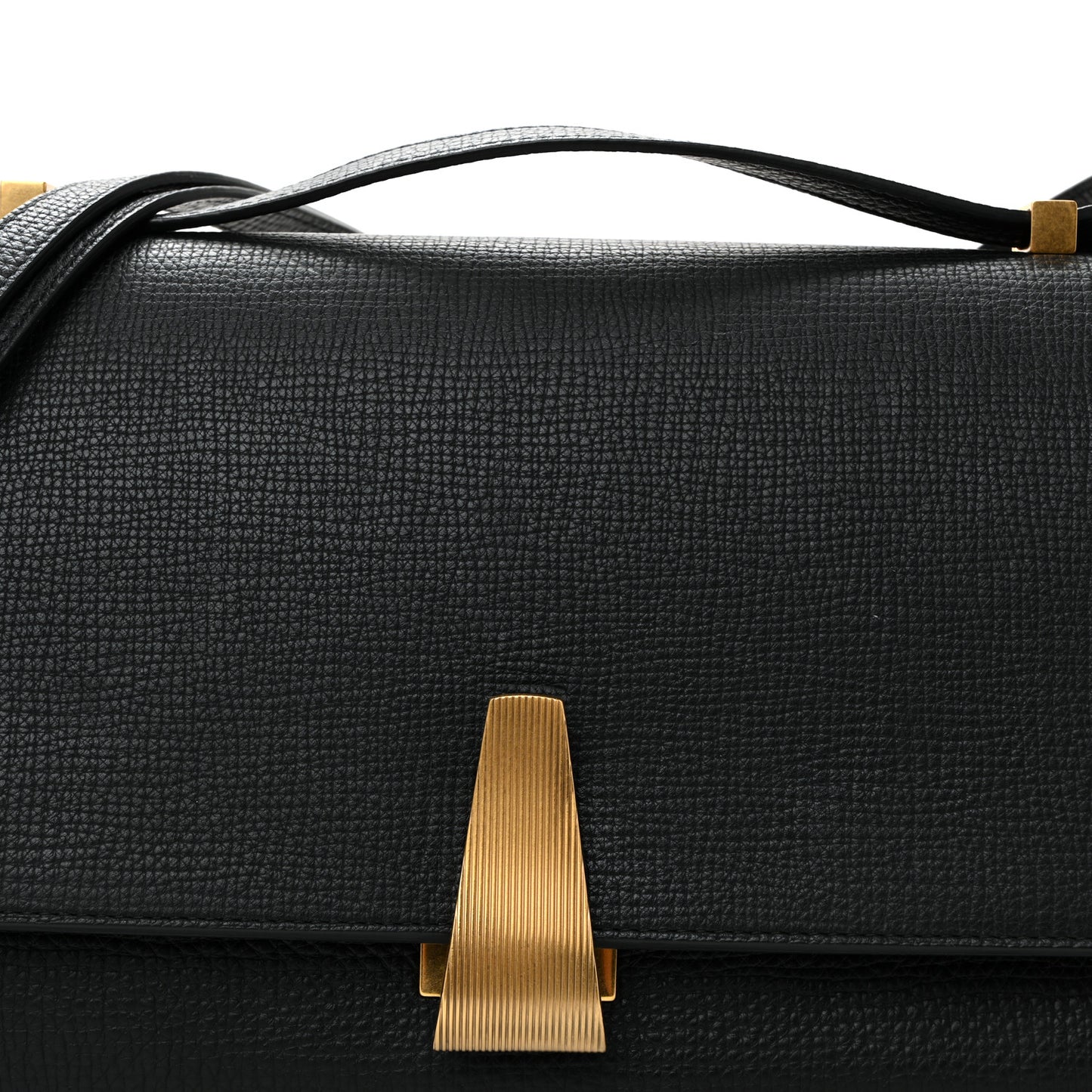 Textured Calfskin Small BV Angle Shoulder Bag Black