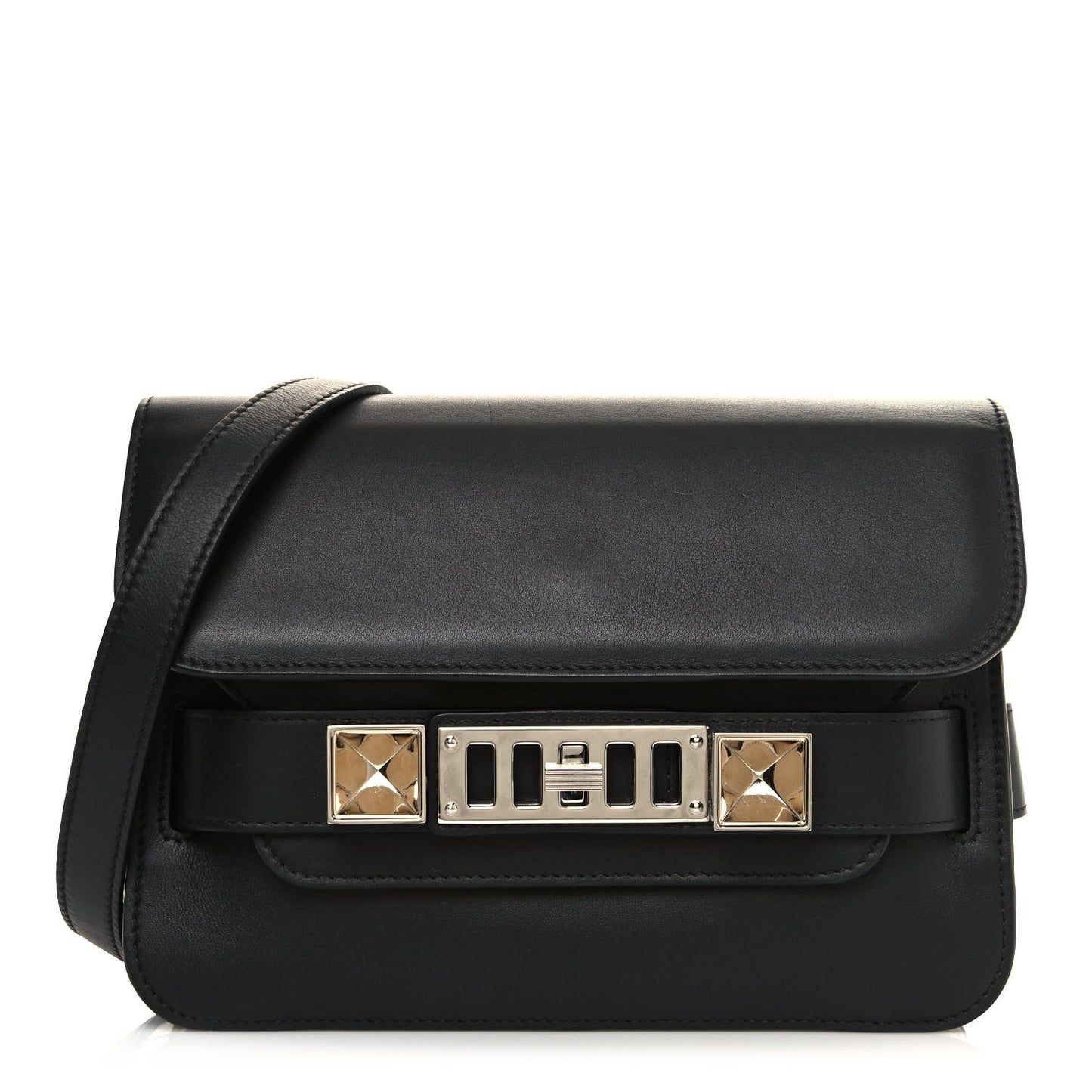 Smooth Calfskin Mini PS11 Classic Shoulder Bag Black