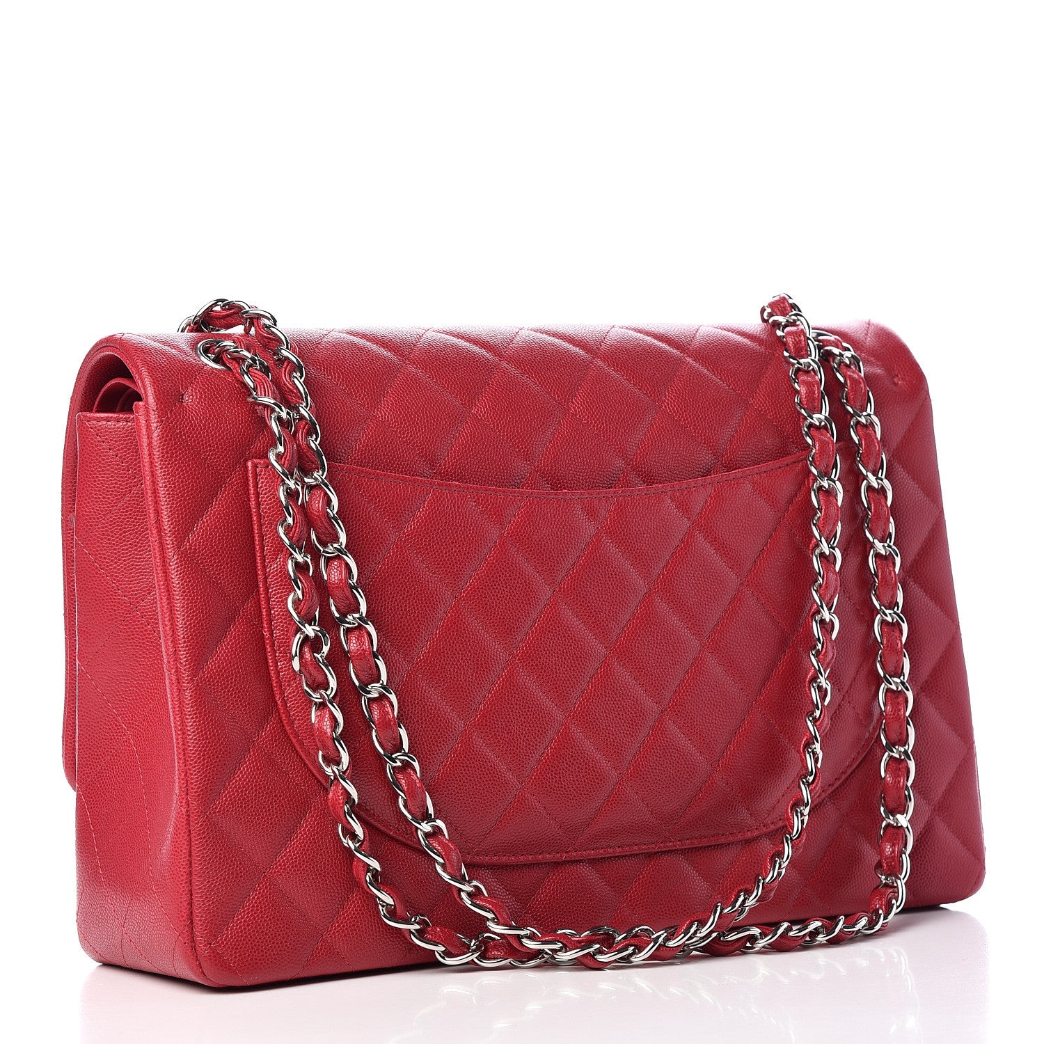 Chanel Caviar Quilted Maxi Double Flap Dark Pink 3 of 17