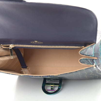 Delvaux Iridescent Alligator MM Brillant Satchel Blue 5 of 10