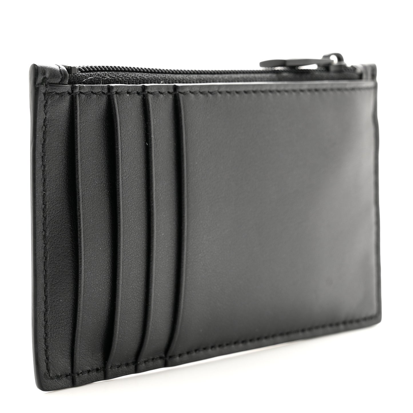 Calfskin Graffiti Card Key Pouch Black White