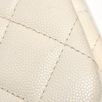 Chanel Caviar Quilted Jumbo Double Flap White 15 of 22