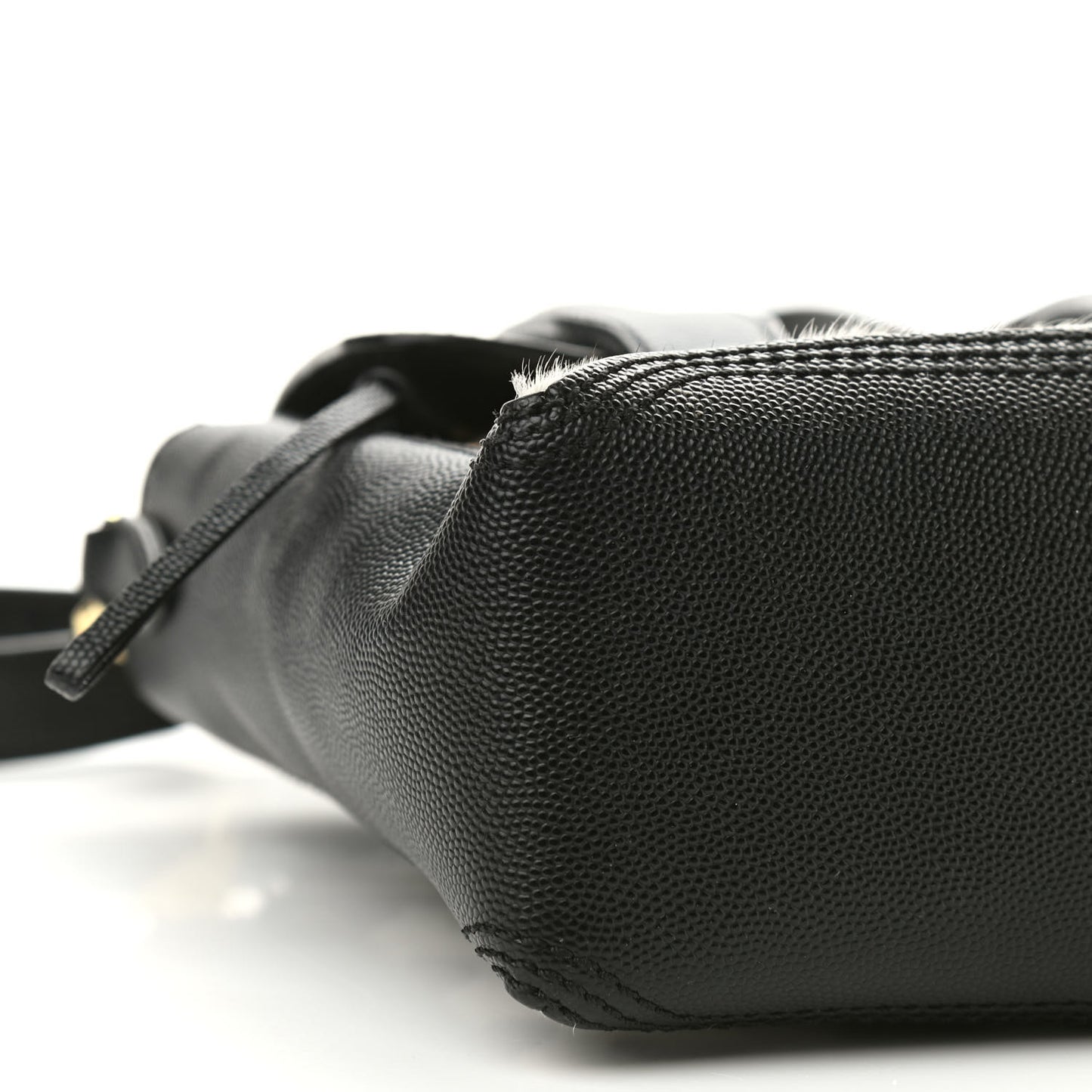 Calf Hair Polka Dot Mini Pashli Satchel Black White