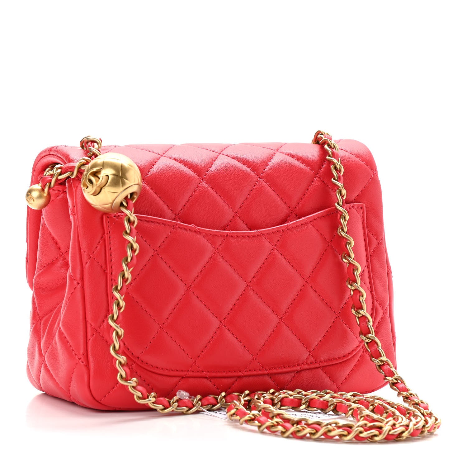 Chanel Lambskin Quilted Mini Pearl Crush Flap Red 3 of 11