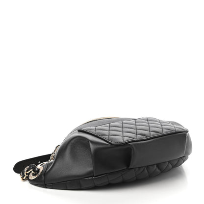 Chanel Lambskin Quilted Waist Bag Fanny Pack Black 4 of 11