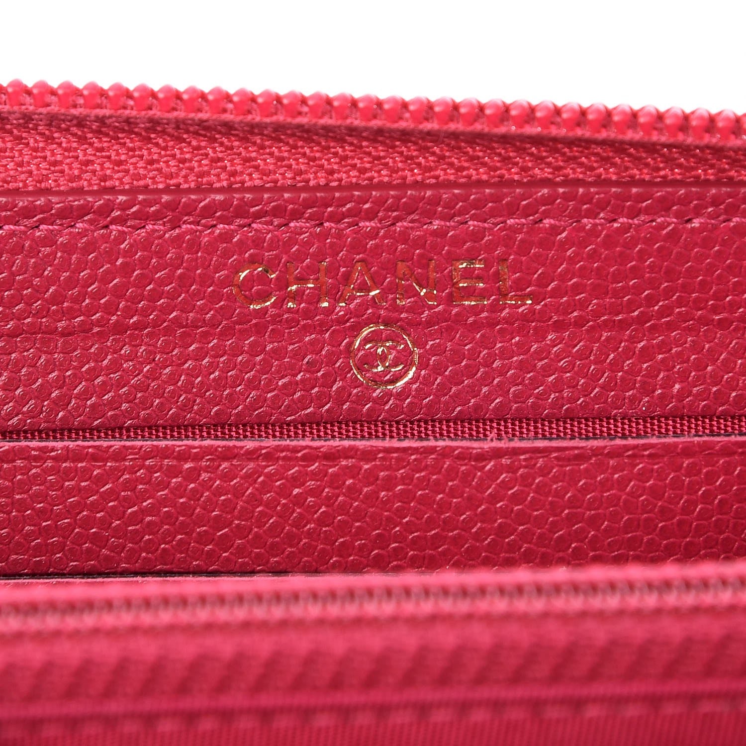 Chanel Caviar Quilted Small Boy Zip Around Wallet Fuchsia 6 of 8