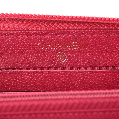 Chanel Caviar Quilted Small Boy Zip Around Wallet Fuchsia 6 of 8