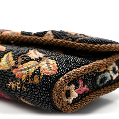 Valentino Garavani Floral Embroidered Beaded Small DeVain Shoulder Bag Black Multicolor 10 of 11