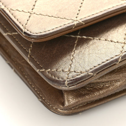 Chanel Metallic Aged Calfskin Quilted Reissue Wallet On Chain WOC Gold 8 of 13
