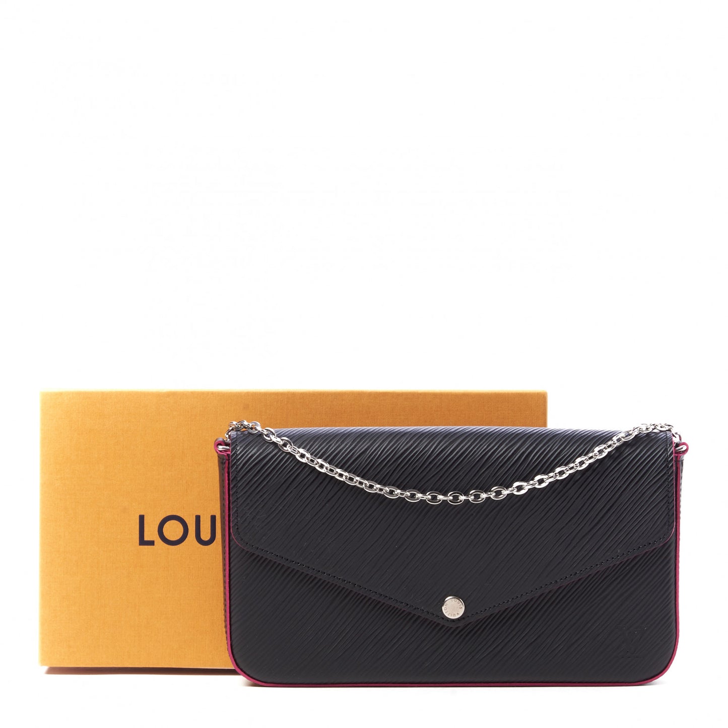 Epi Pochette Felicie Black Hot Pink