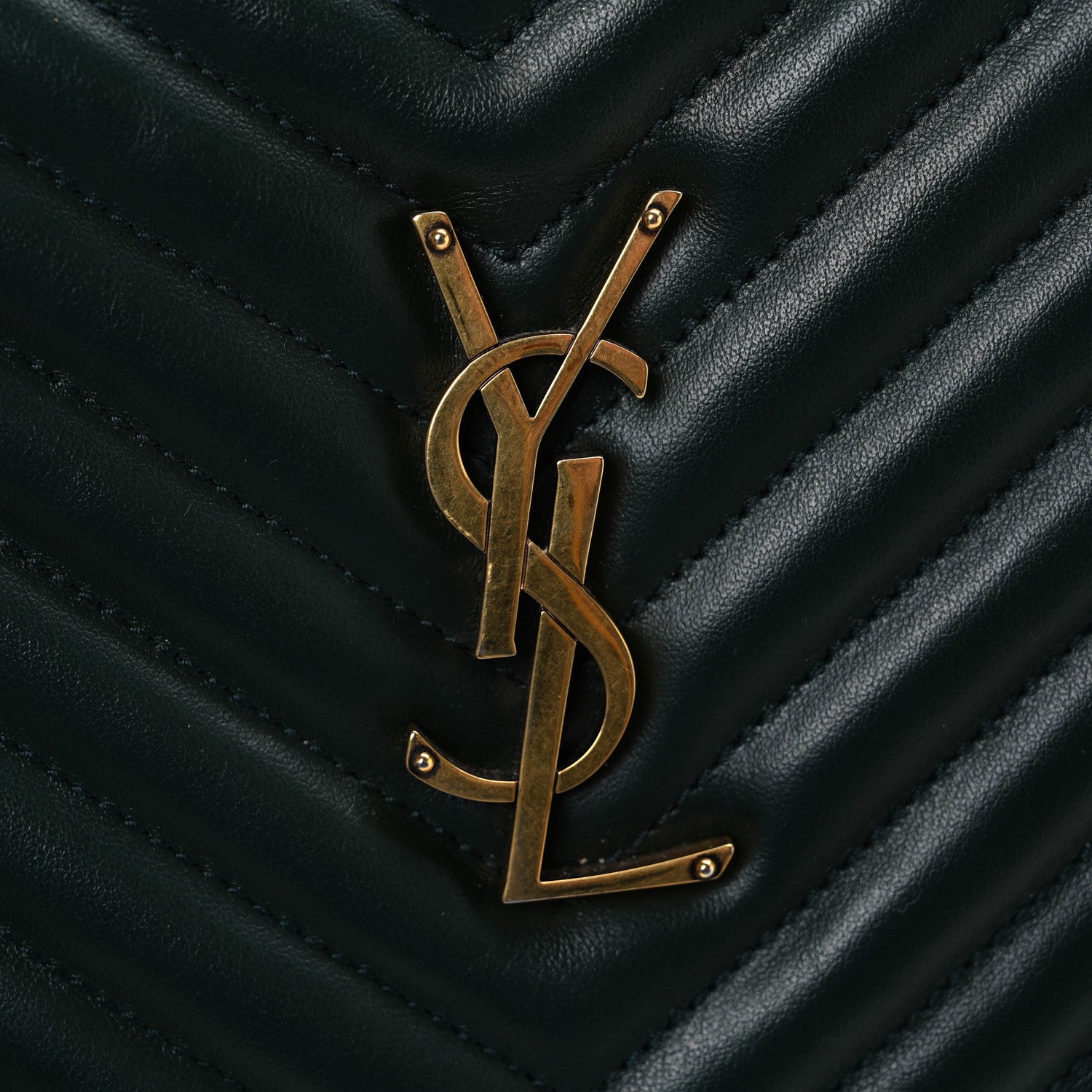 Saint Laurent Calfskin Matelasse Monogram Lou Camera Bag Vert Fonce 11 of 11