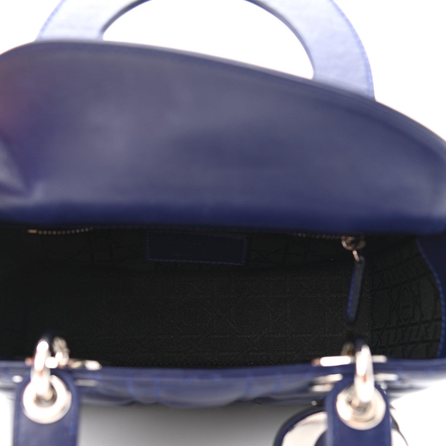 Christian Dior Lambskin Cannage Small Lucky Badges My Lady Dior Navy 5 of 10