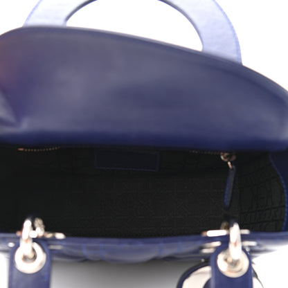 Christian Dior Lambskin Cannage Small Lucky Badges My Lady Dior Navy 5 of 10