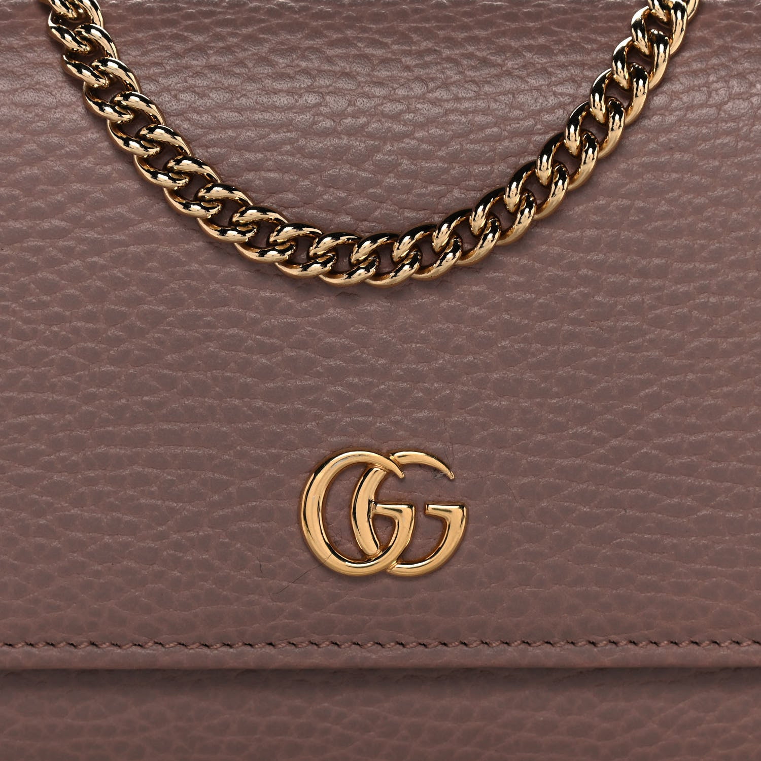 Gucci Dollar Calfskin Petite GG Marmont Wallet Chain Bag Porcelain Rose 9 of 14