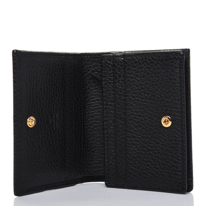 Gucci Pebbled Calfskin GG Marmont Card Case Black 5 of 9