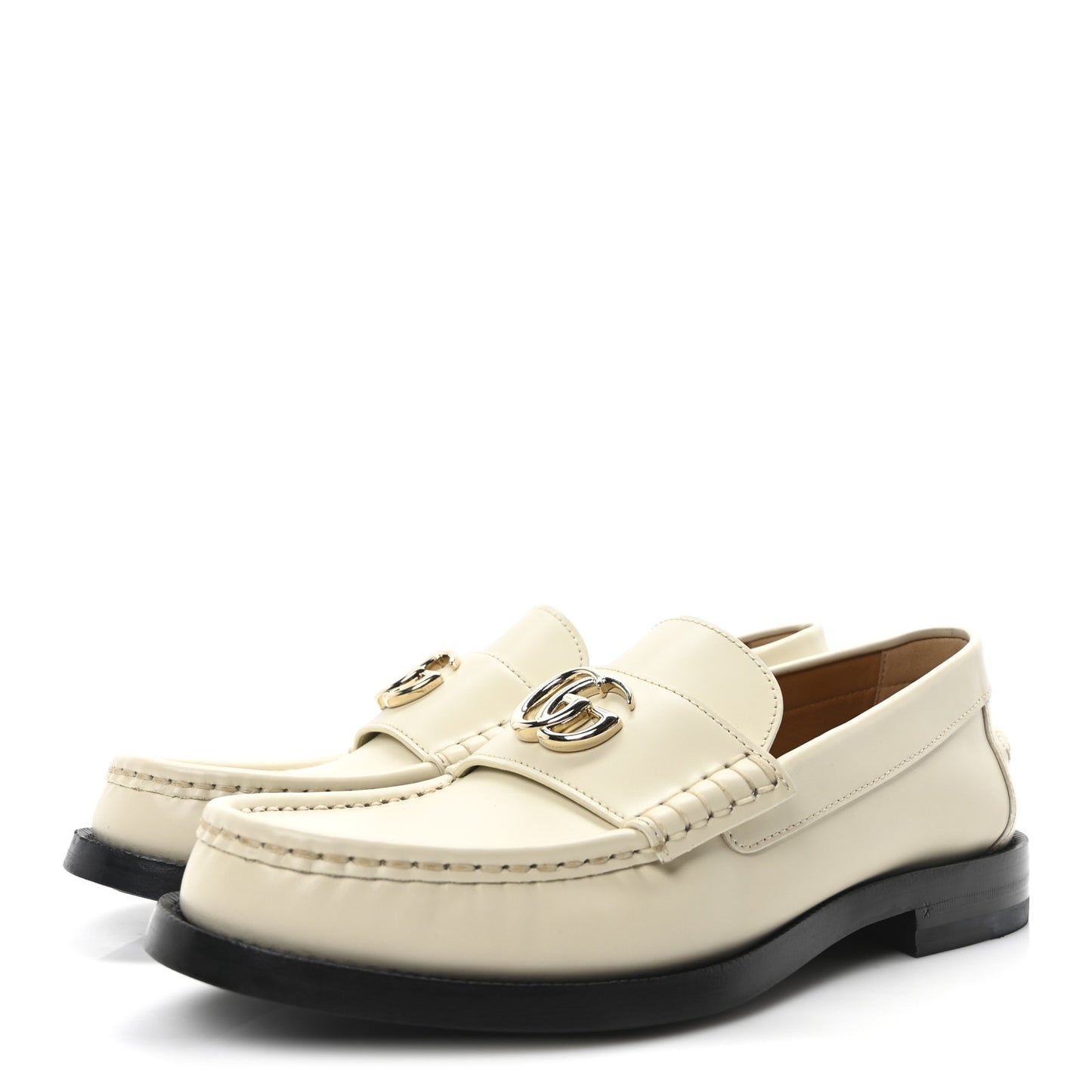 Millennial Ribot Womens Interlocking G Moccasin Loafers 37 New Ivoire