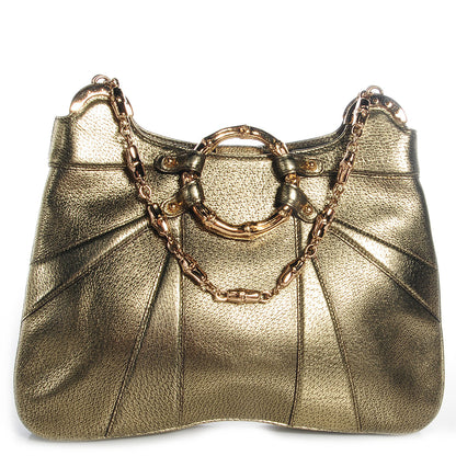 Gucci Leather Bamboo Chain Shoulder Bag Metallic 1 of 8