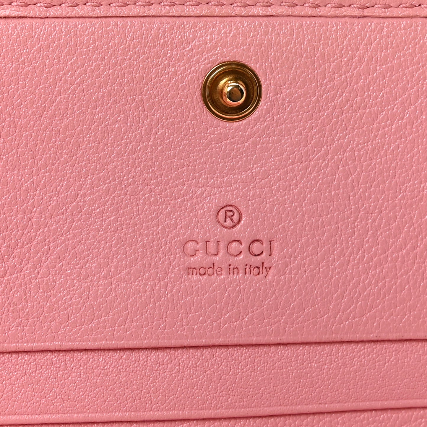 Wonka Grain Calfskin Diana Card Case Wallet Wild Rose