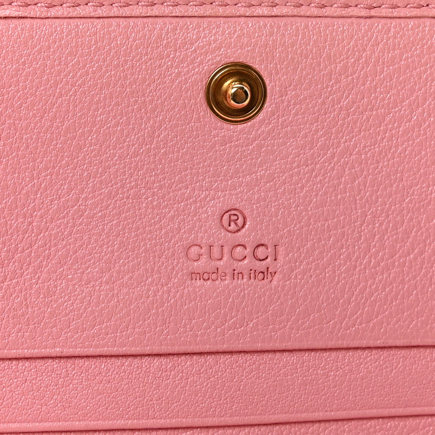 Gucci Wonka Grain Calfskin Diana Card Case Wallet Wild Rose 6 of 7