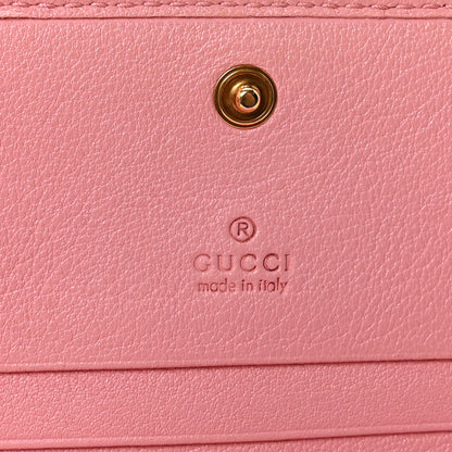 Gucci Wonka Grain Calfskin Diana Card Case Wallet Wild Rose 6 of 7
