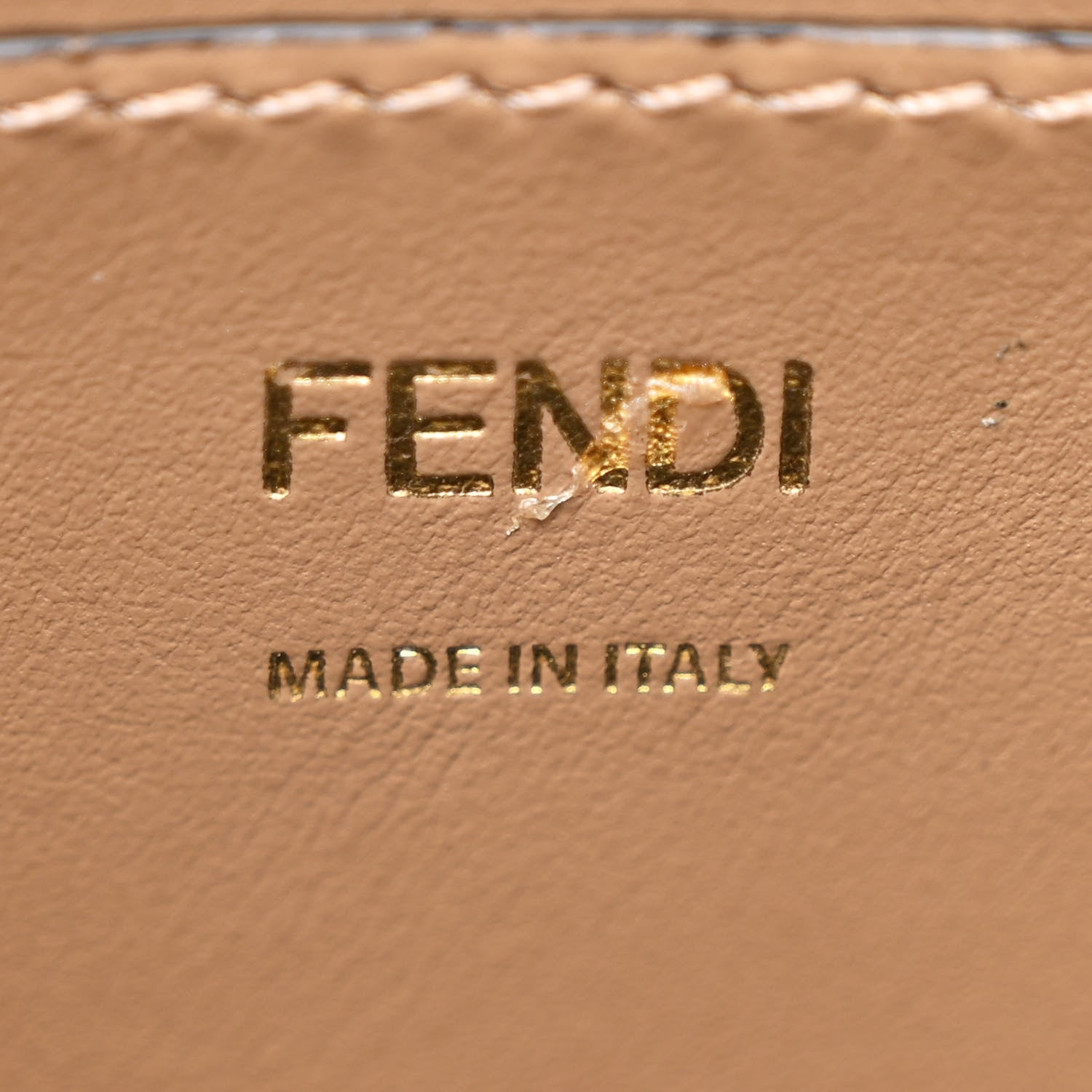 Fendi Fabric Jacquard Vitello Grace FF 1974 Baguette Pouch Tobacco Moro Sand 6 of 11