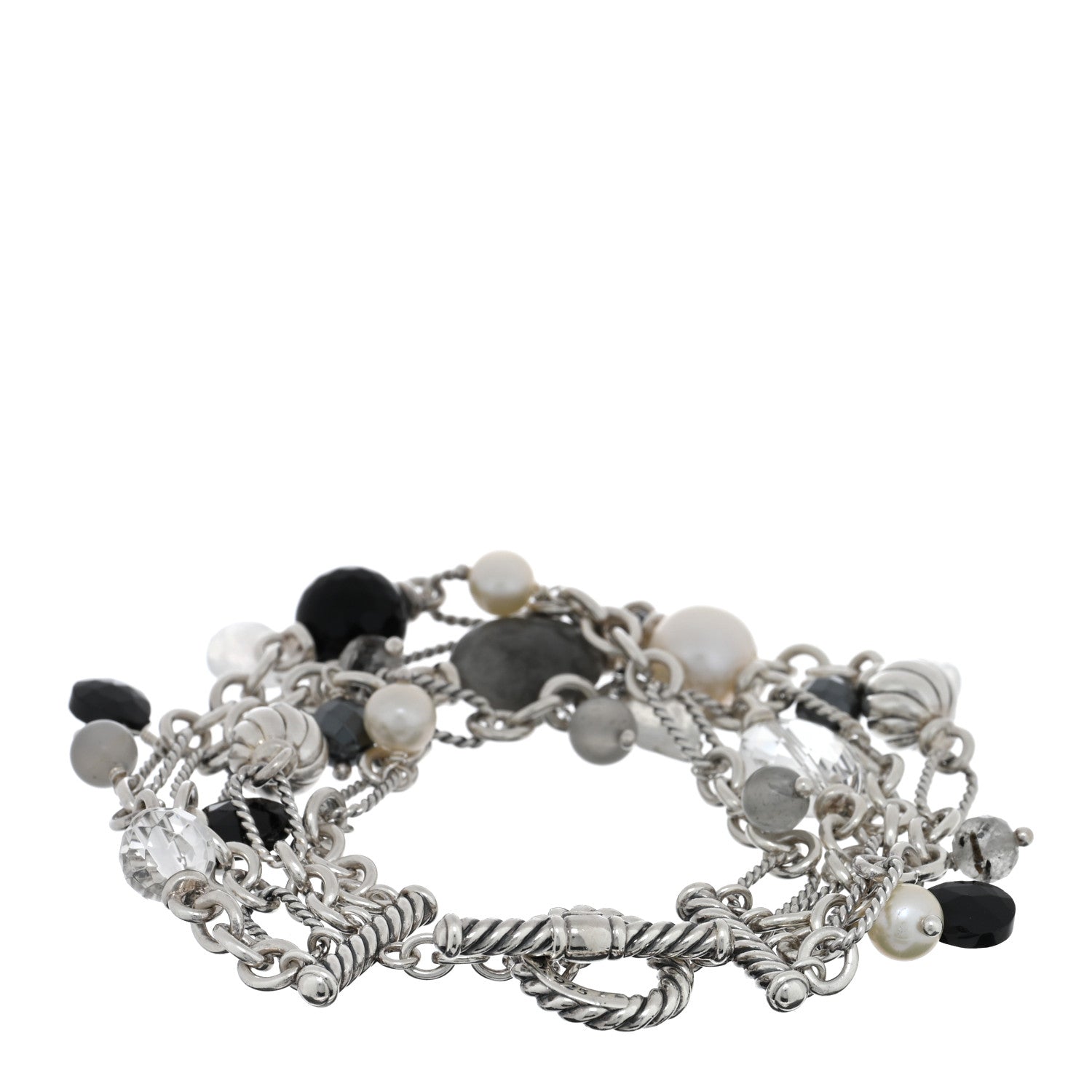 David Yurman Sterling Silver Multi Gemstone Multi Strand Bracelet 2 of 3