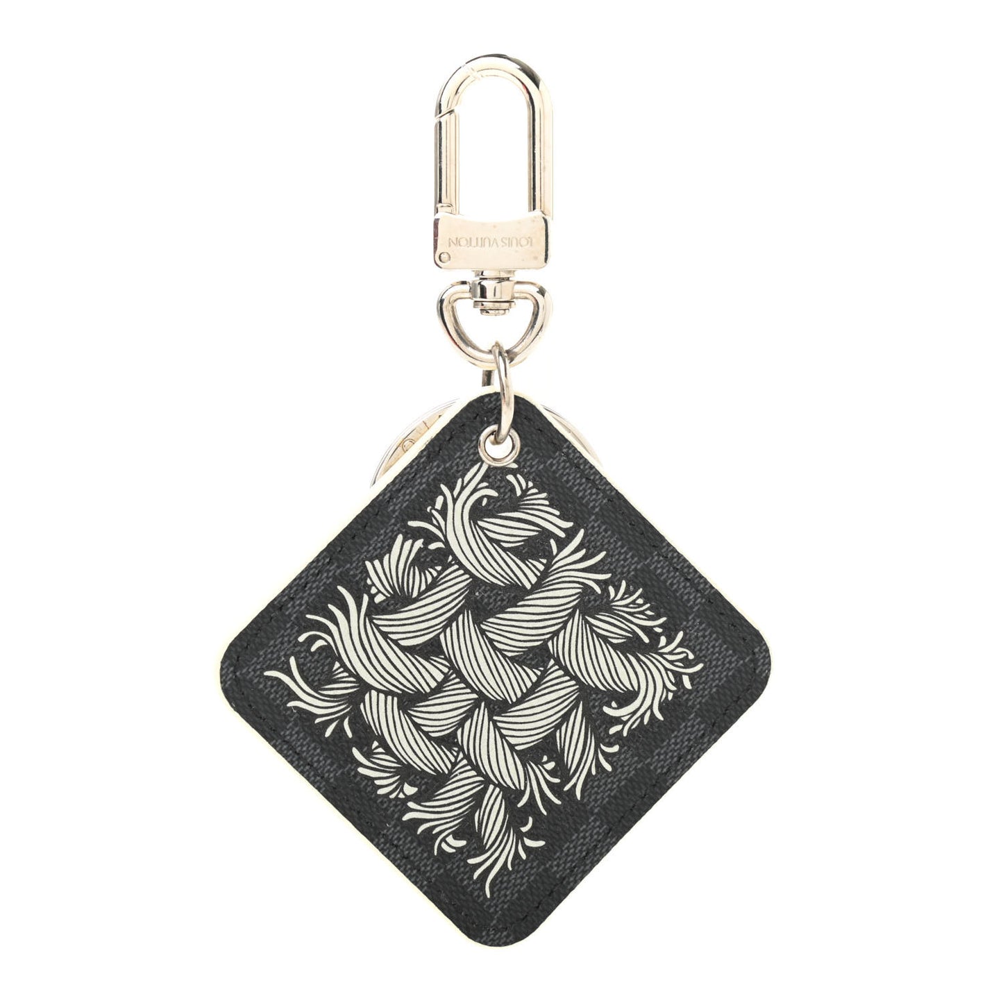 Damier Graphite Rope Bag Charm Key Ring White