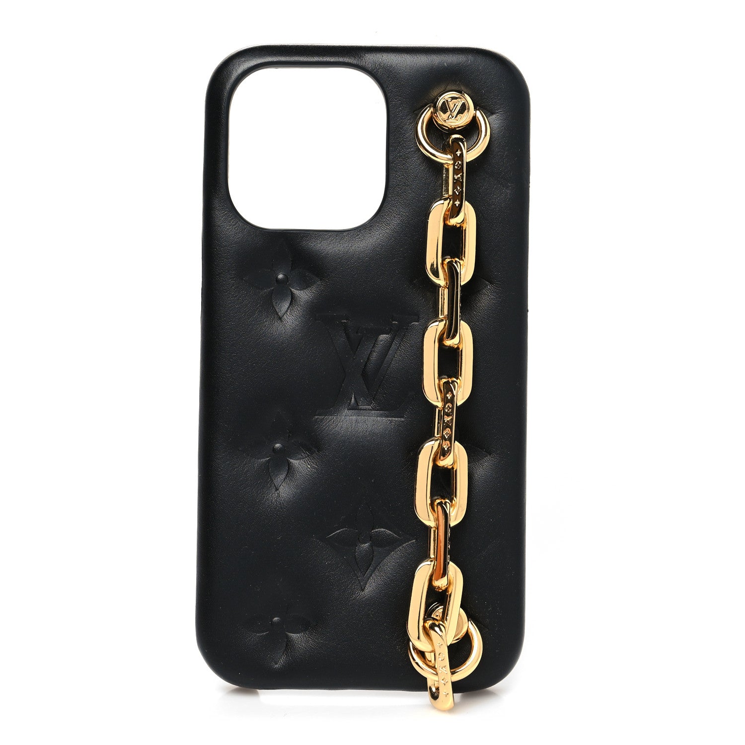Louis Vuitton Lambskin Embossed Monogram Coussin iPhone 13 Pro Bumper Black 1 of 11