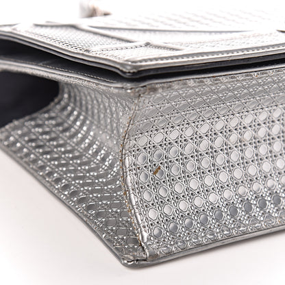 Christian Dior Metallic Patent Micro-Cannage Medium Diorama Flap Bag Silver 5 of 15