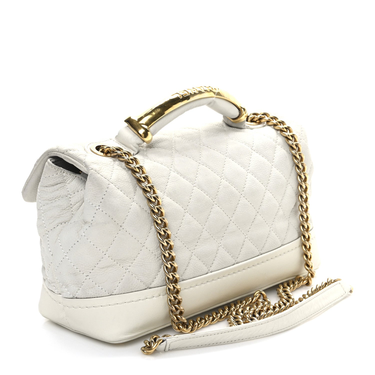 Chanel Iridescent Caviar Quilted Medium Globe Trotter Flap White 3 of 10