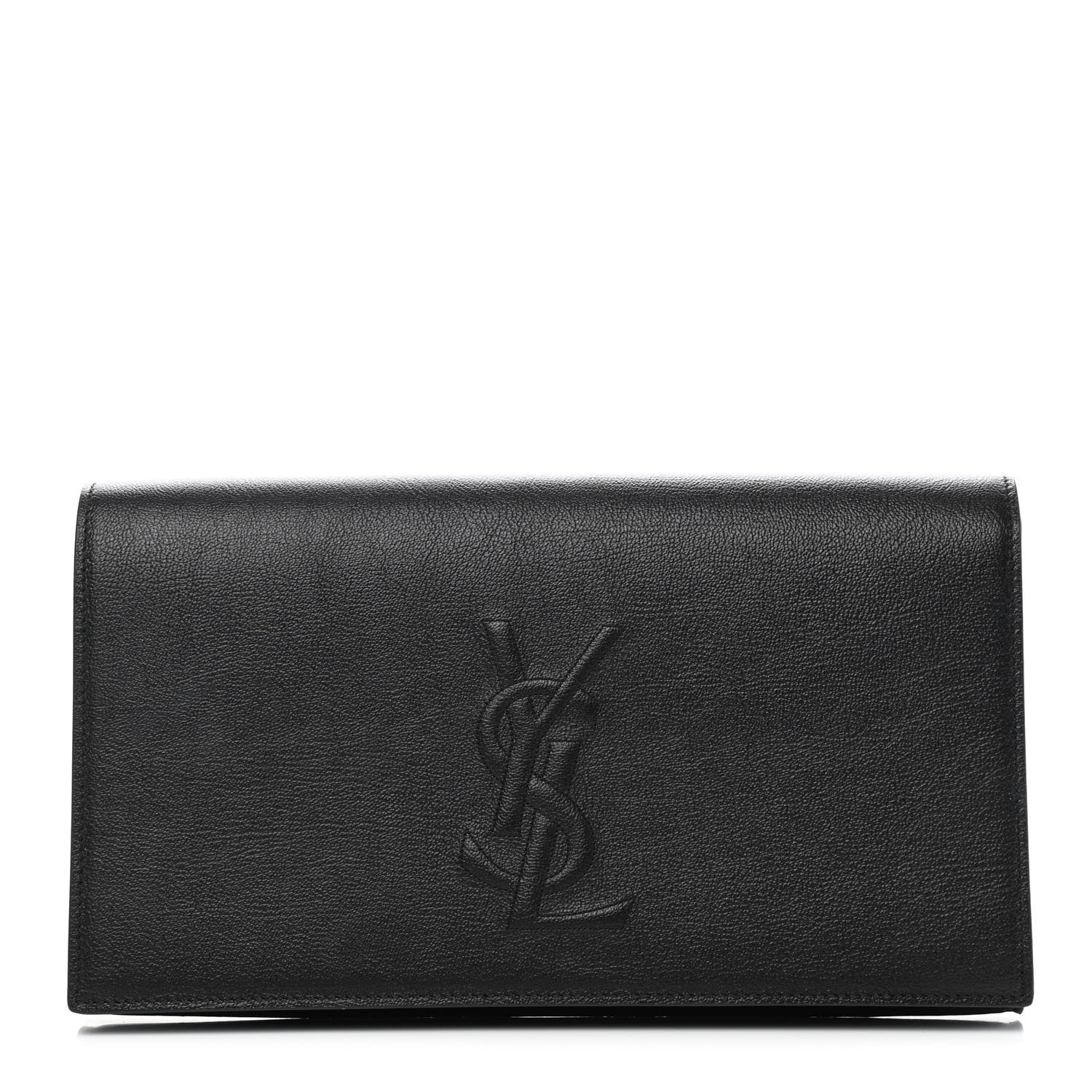 Saint Laurent Calfskin Monogram Large Belle De Jour Clutch Black 1 of 13
