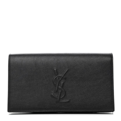 Saint Laurent Calfskin Monogram Large Belle De Jour Clutch Black 1 of 13