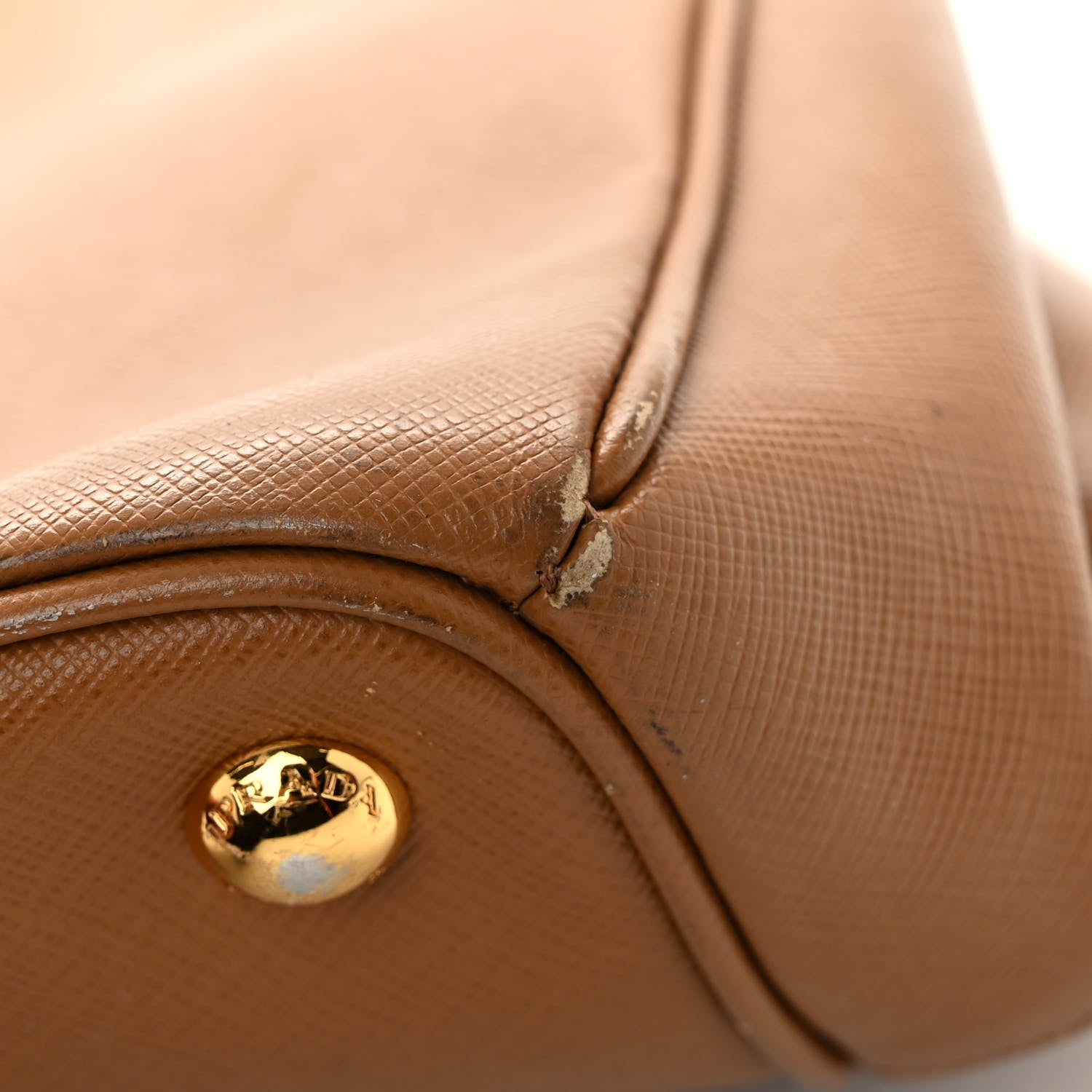 Prada Saffiano Large Galleria Double Zip Tote Caramel 12 of 13