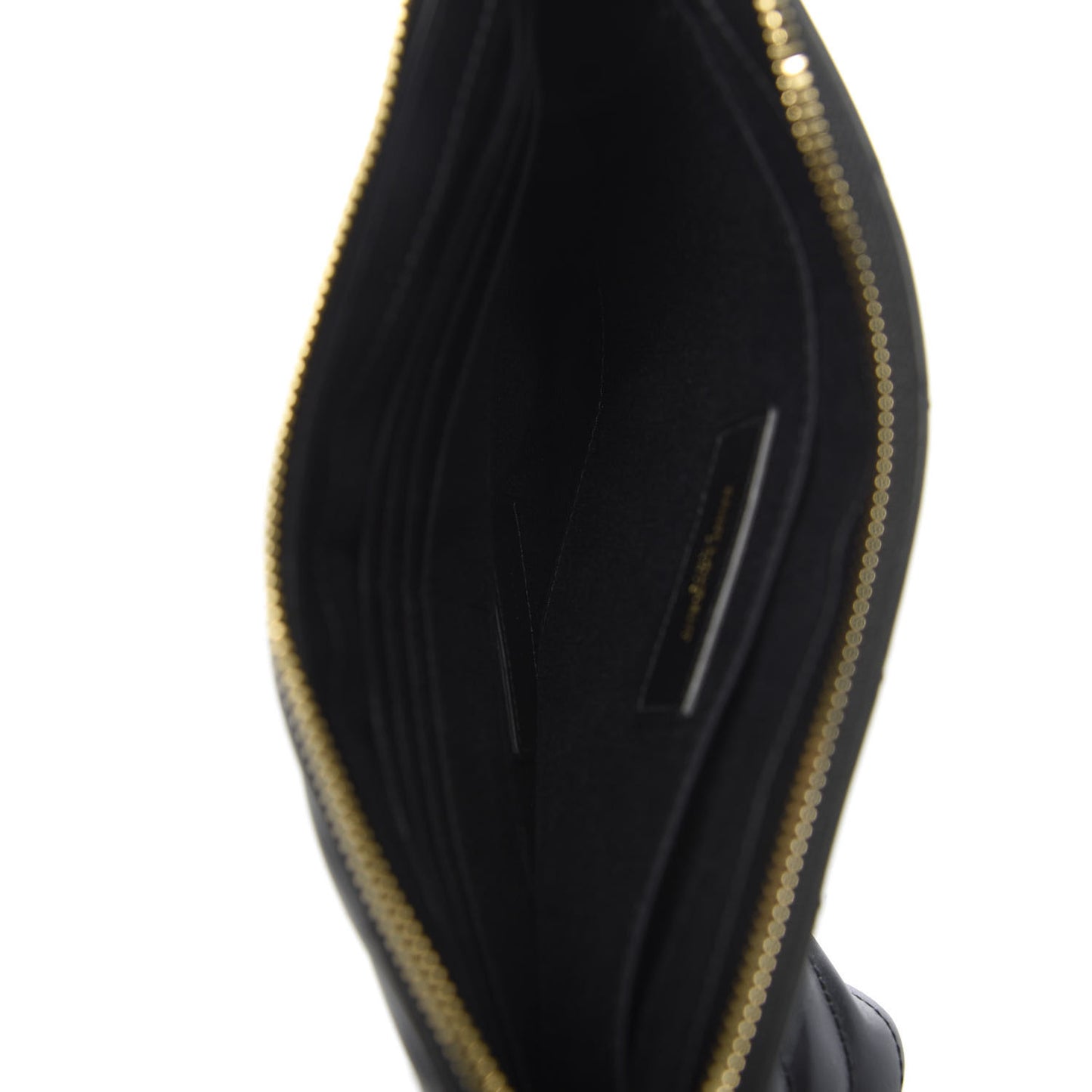 Calfskin Matelasse Chevron Monogram A5 Wristlet Black