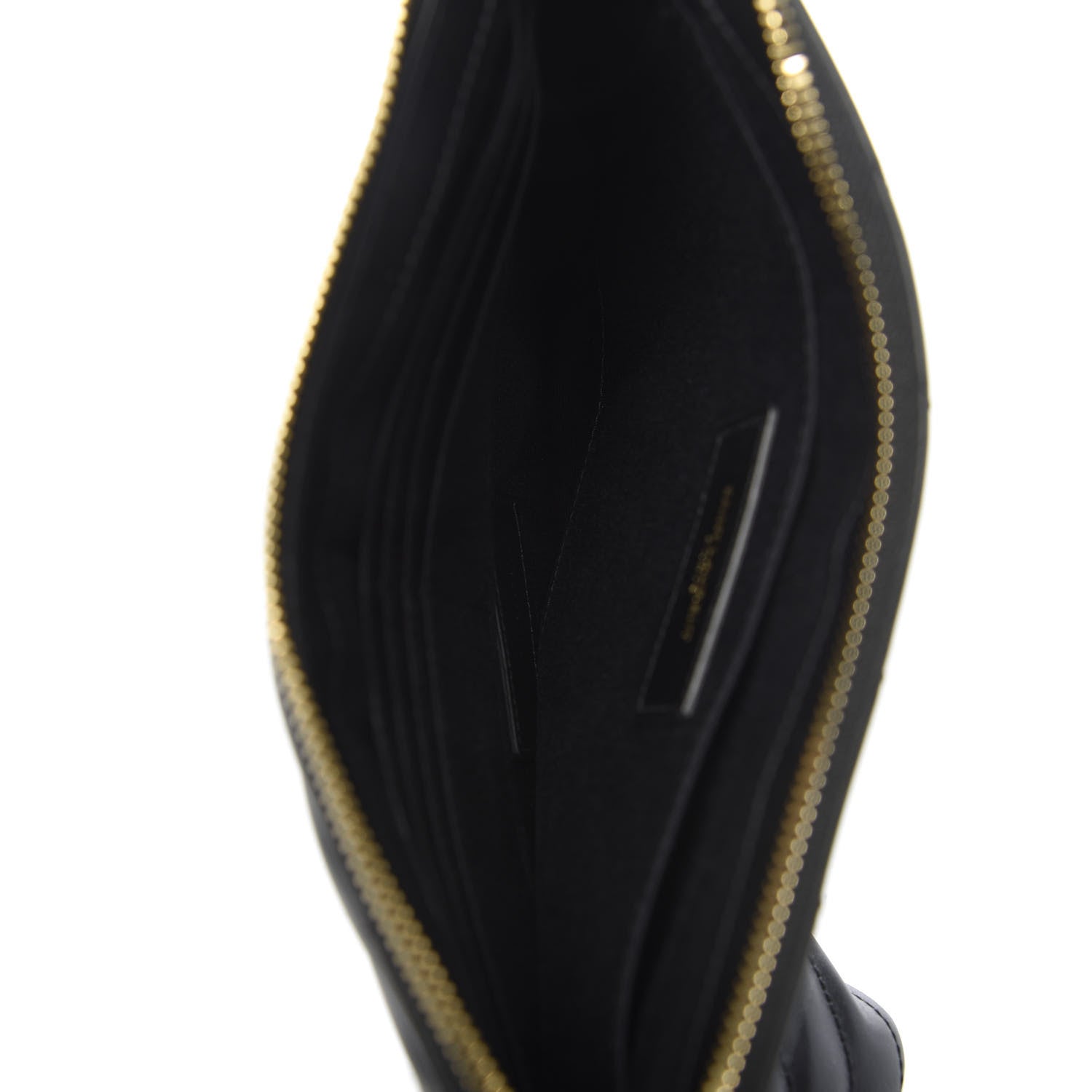 Saint Laurent Calfskin Matelasse Chevron Monogram A5 Wristlet Black 4 of 6