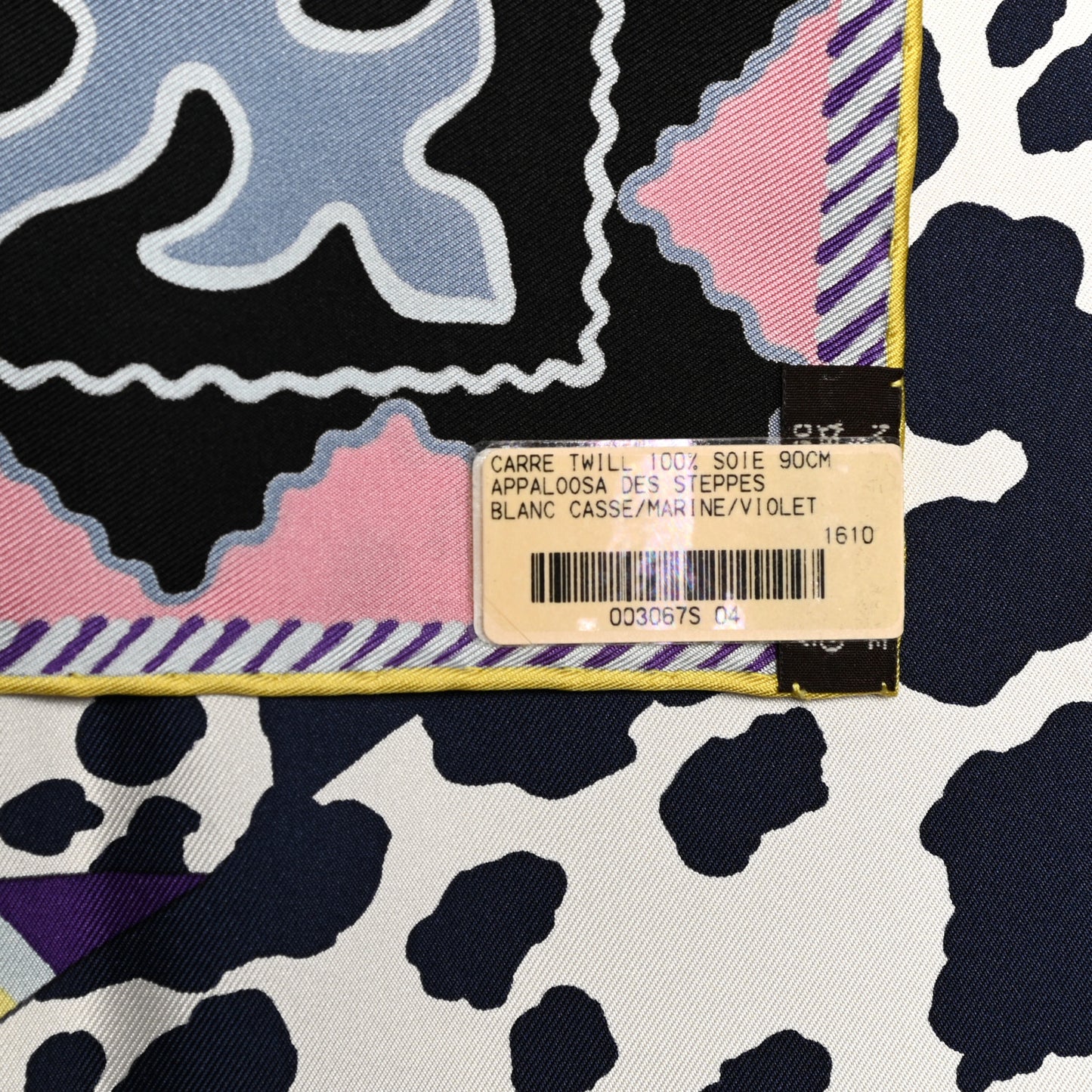 Silk Appaloosa Des Steppes Scarf 90 White Casse Marine Violet