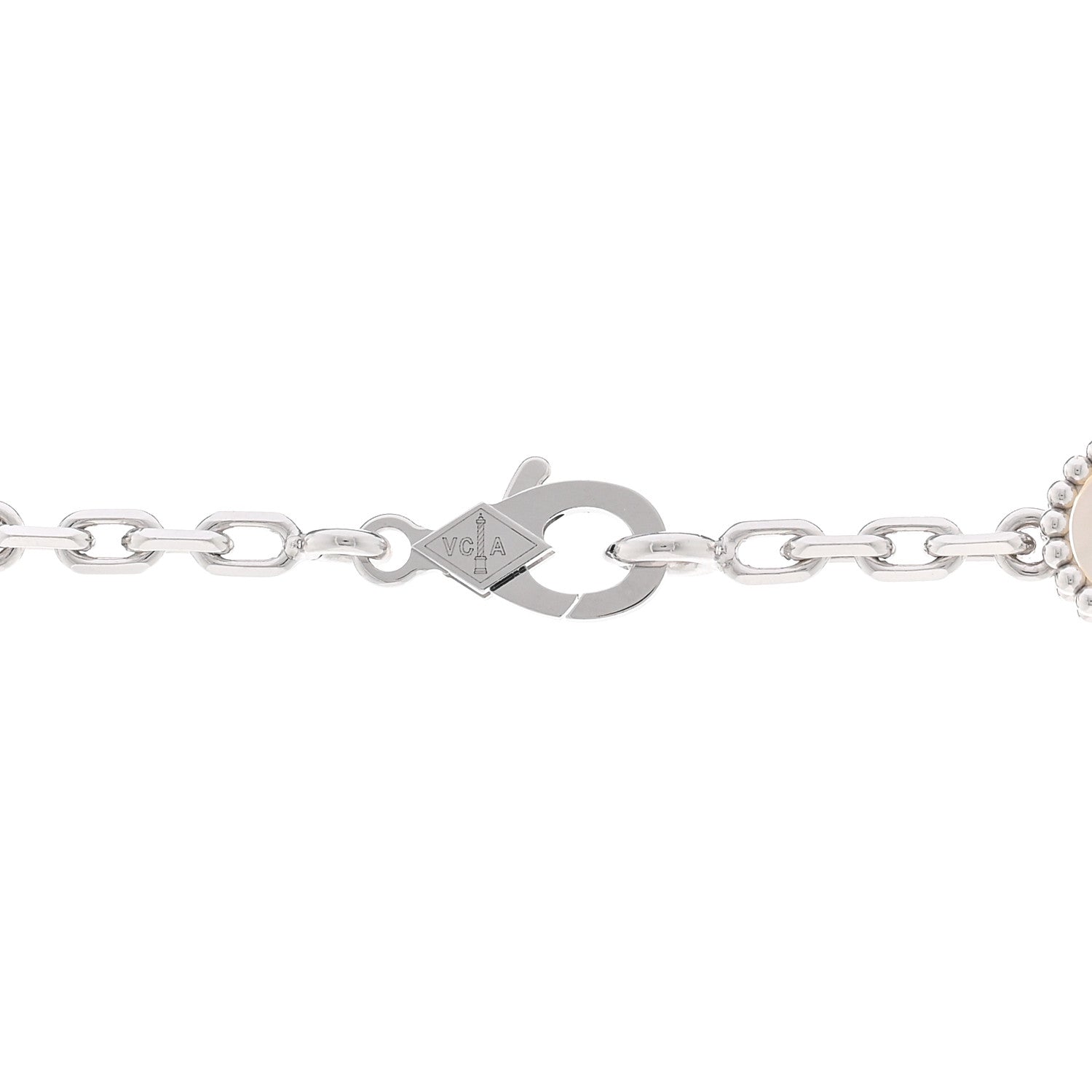 Van Cleef & Arpels 18K White Gold Mother of Pearl 20 Motifs Vintage Alhambra Necklace 4 of 5