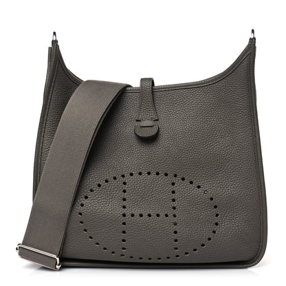 Hermes Taurillon Clemence Evelyne III PM Gris Asphalte 1 of 9