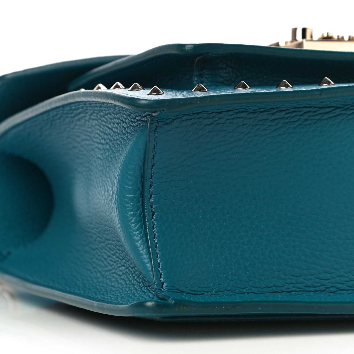 MCM Calfskin Studded Small Patricia Crossbody Bag Deep Lagoon 10 of 11