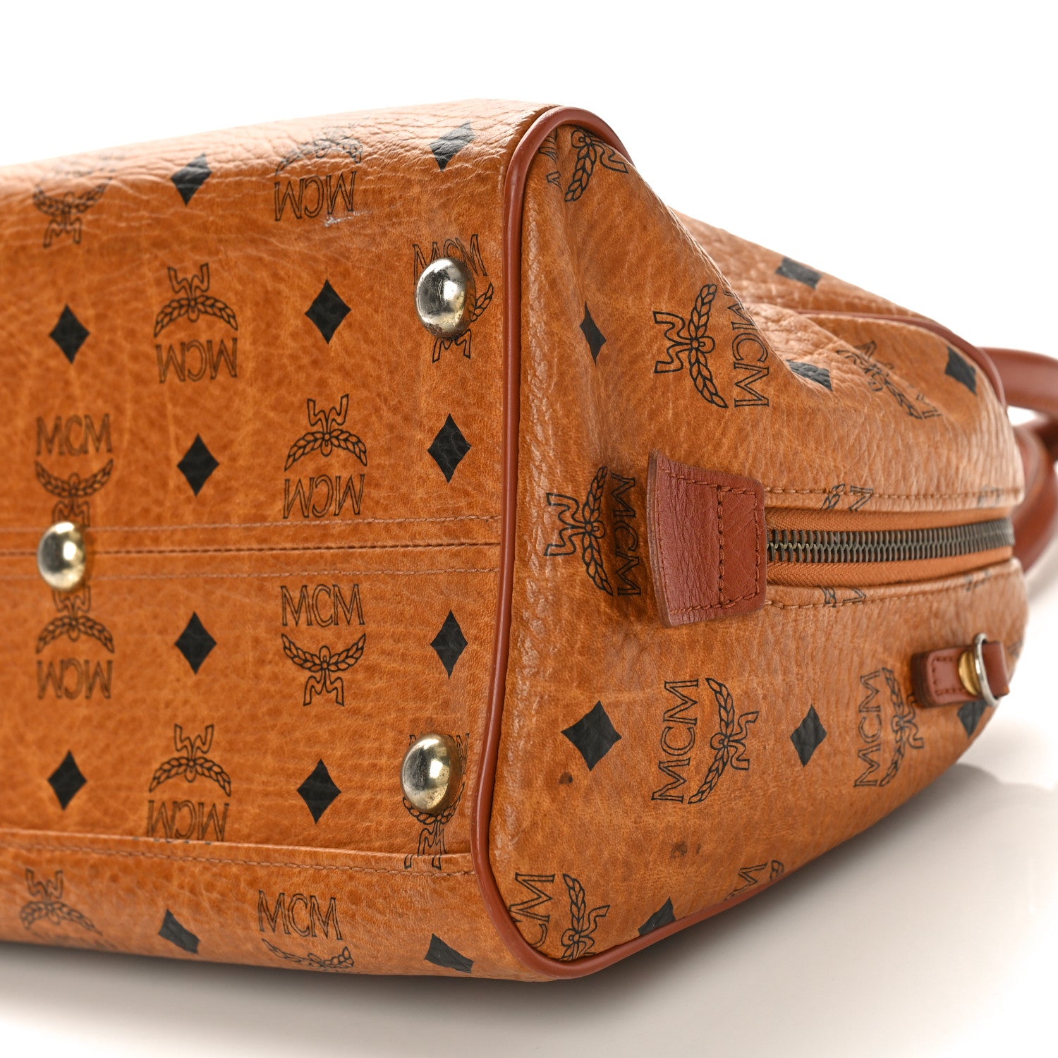 MCM Visetos Essential Boston Bag Cognac 8 of 8