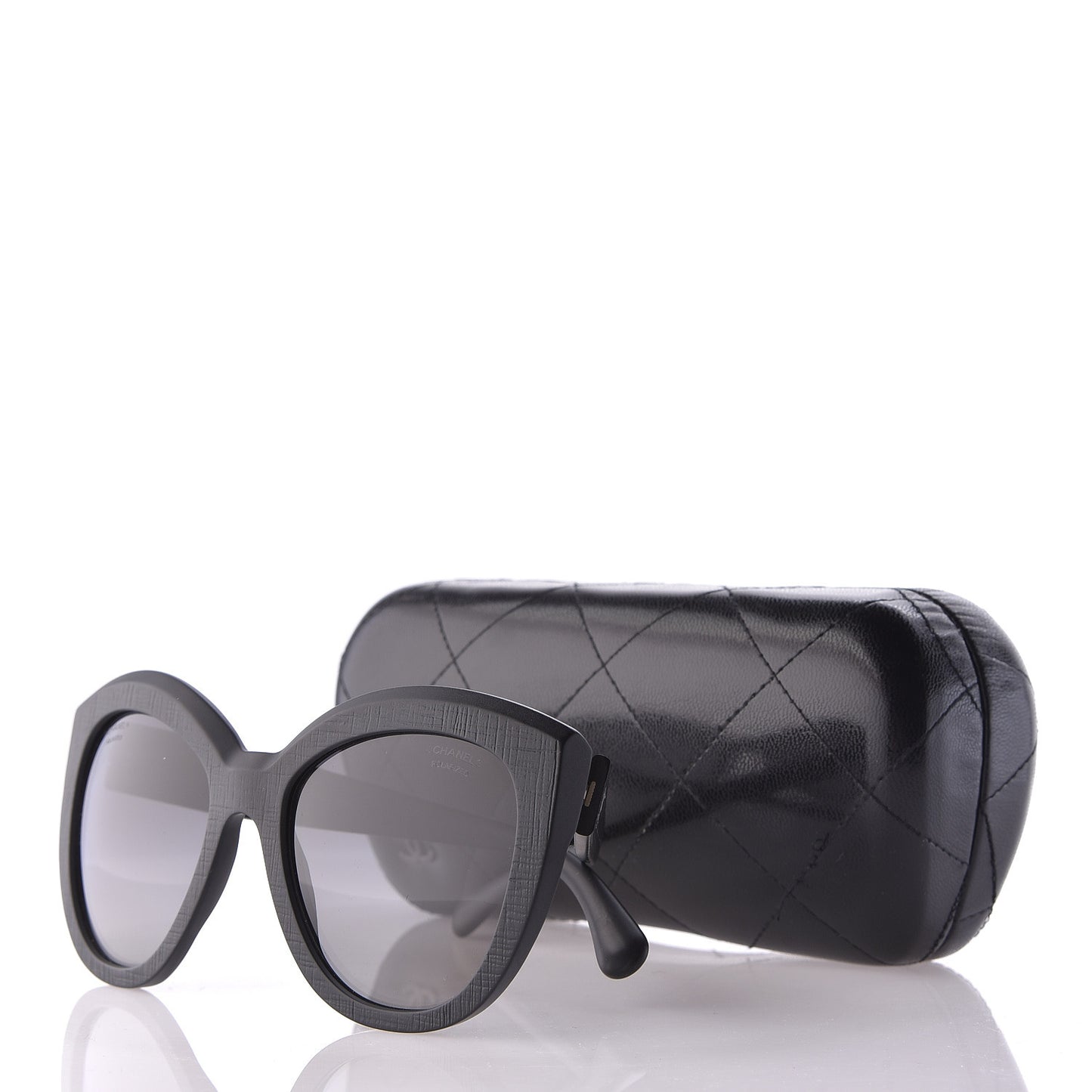 Tweed Effect CC Polarized Butterfly Signature Sunglasses 5332 Black