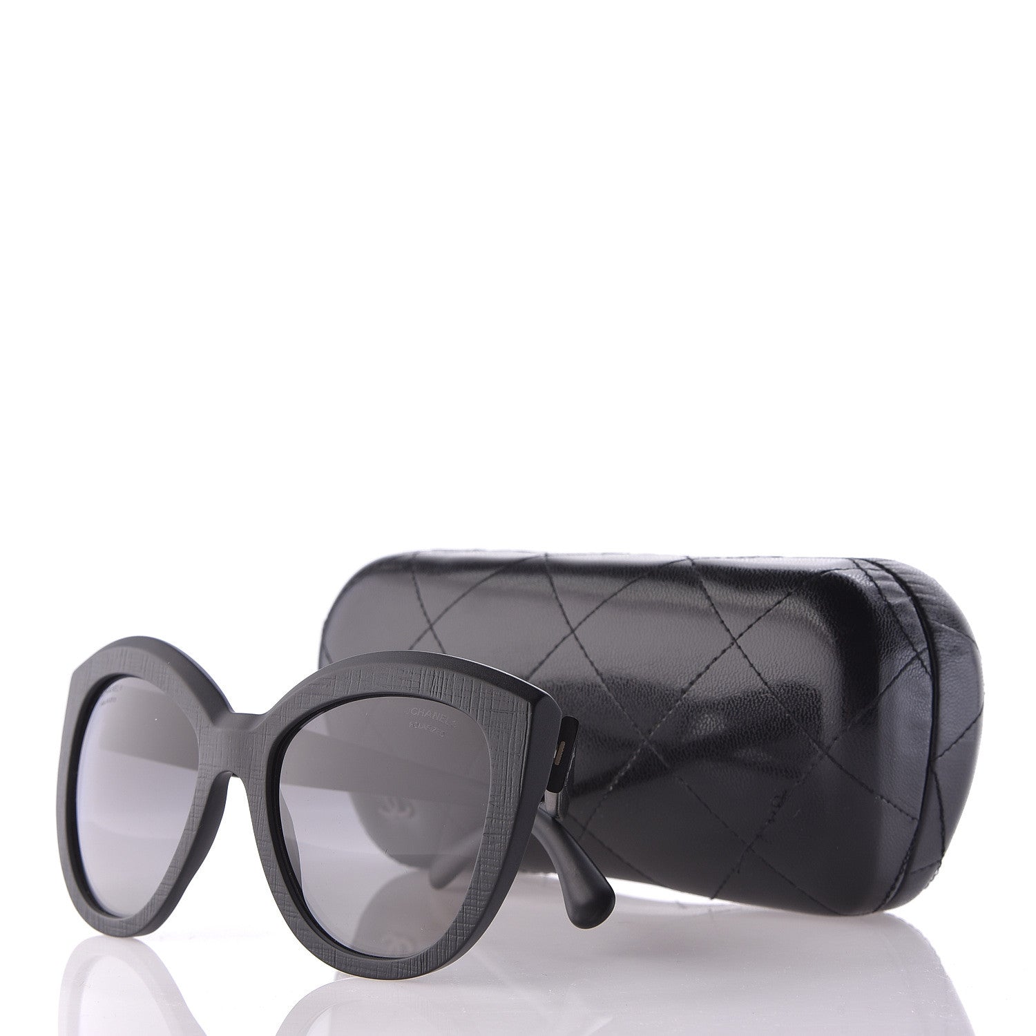 Chanel Tweed Effect CC Polarized Butterfly Signature Sunglasses 5332 Black 7 of 7
