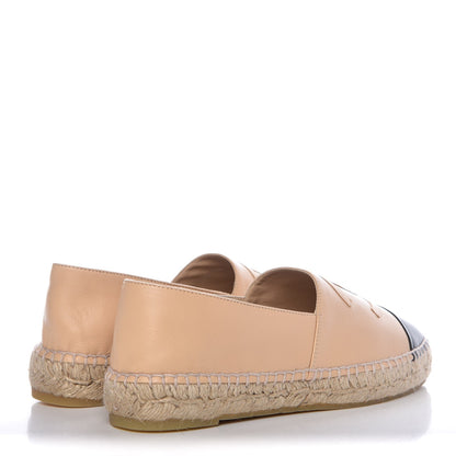 Chanel Lambskin CC Espadrilles 39 Beige Black 4 of 11