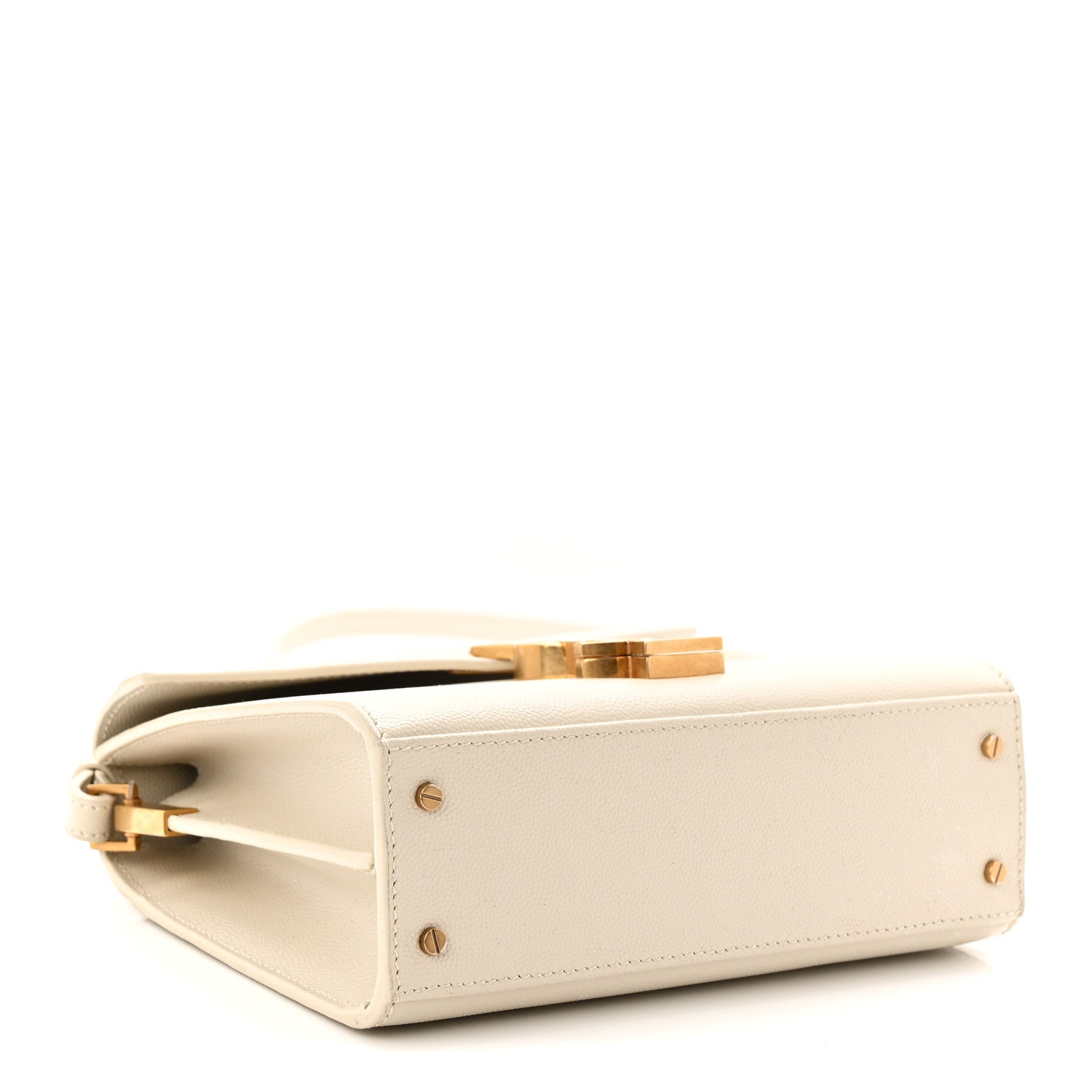 Saint Laurent Grain de Poudre Mini Classic Monogram Cassandra Top Handle Crema Soft 6 of 21