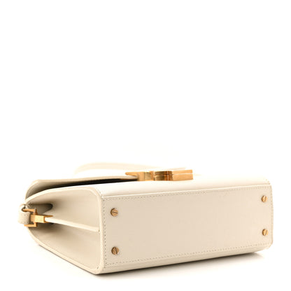 Saint Laurent Grain de Poudre Mini Classic Monogram Cassandra Top Handle Crema Soft 6 of 21